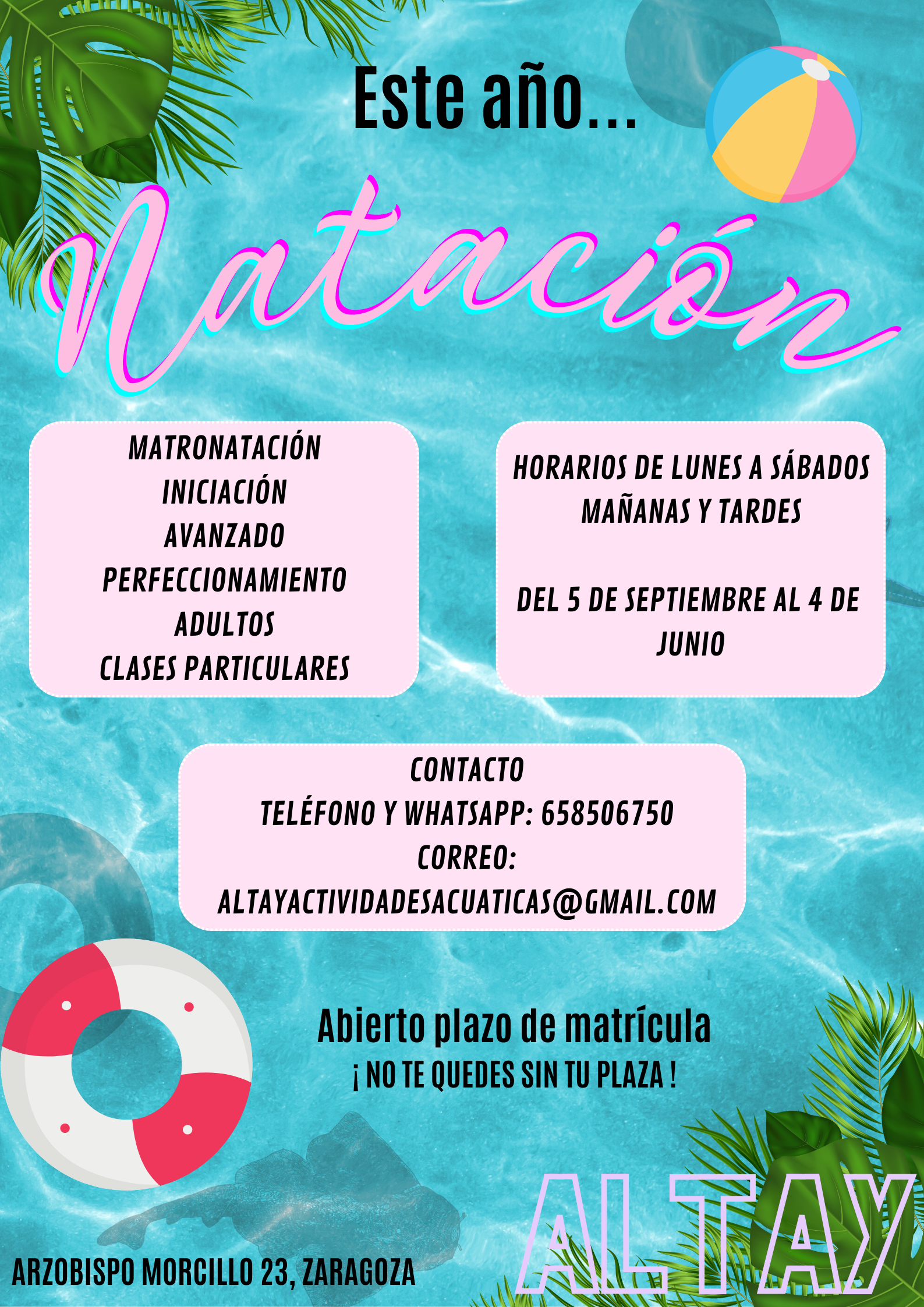 Este año… NATACIÓN EN EL COLE