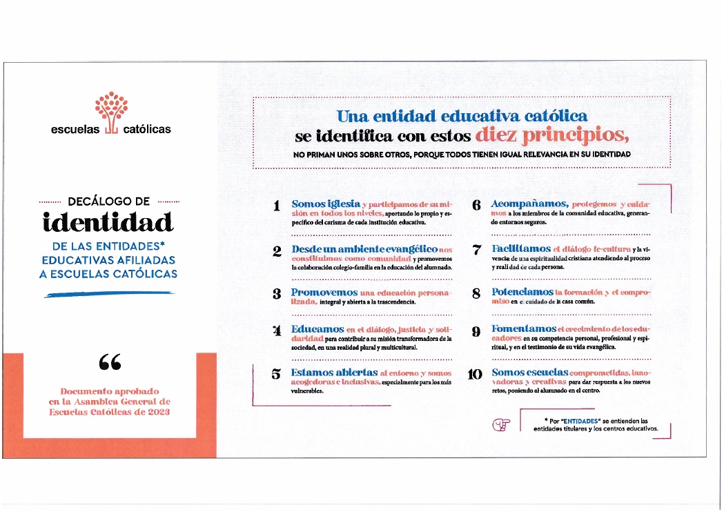 DECÁLOGO DE IDENTIDAD DE ESCUELAS CATÓLICAS